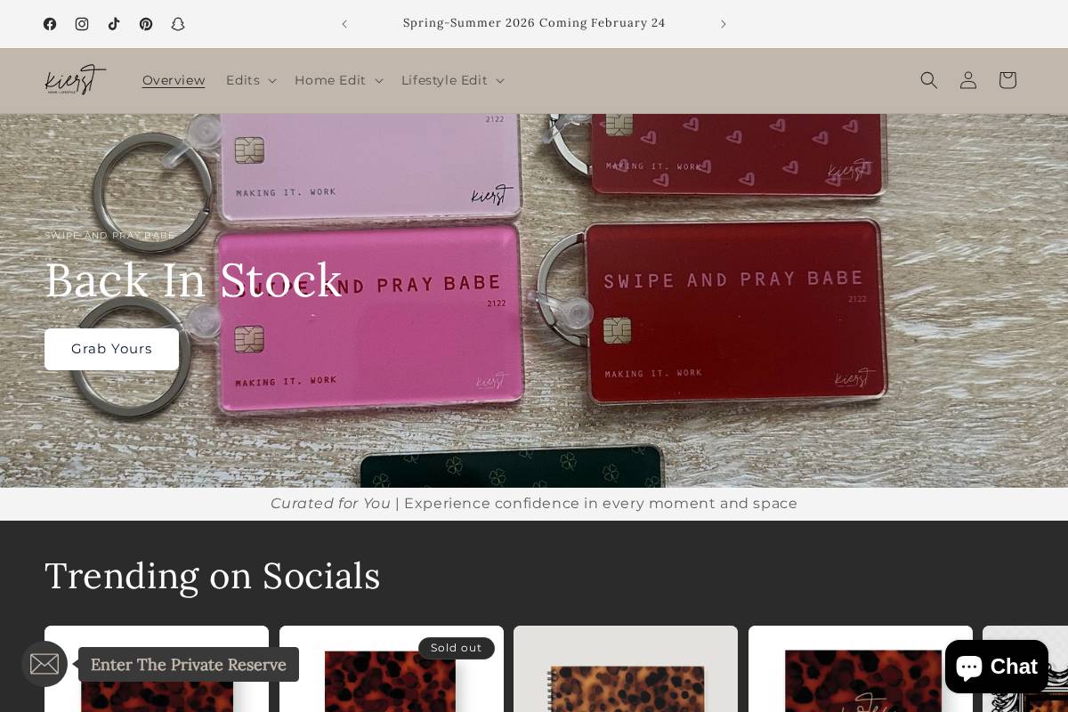 createdbykierst.com homepage screenshot