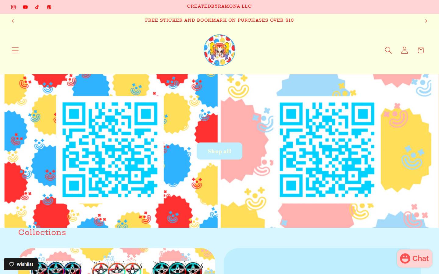 createdbyramona.com homepage screenshot