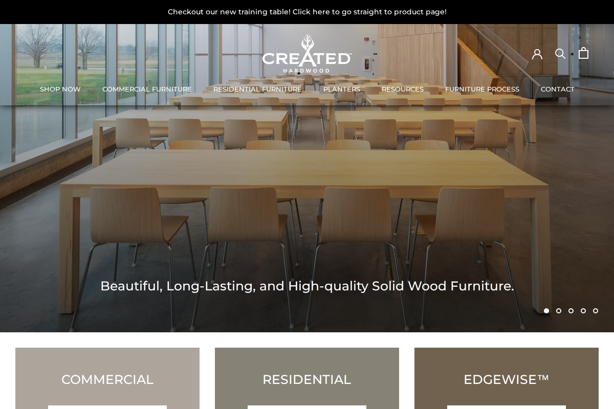 Created Hardwood homepage screenshot