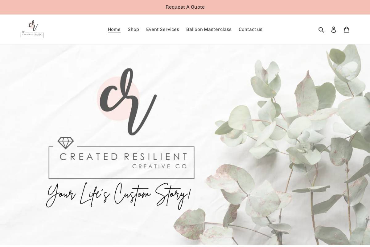 createdresilient.com homepage screenshot