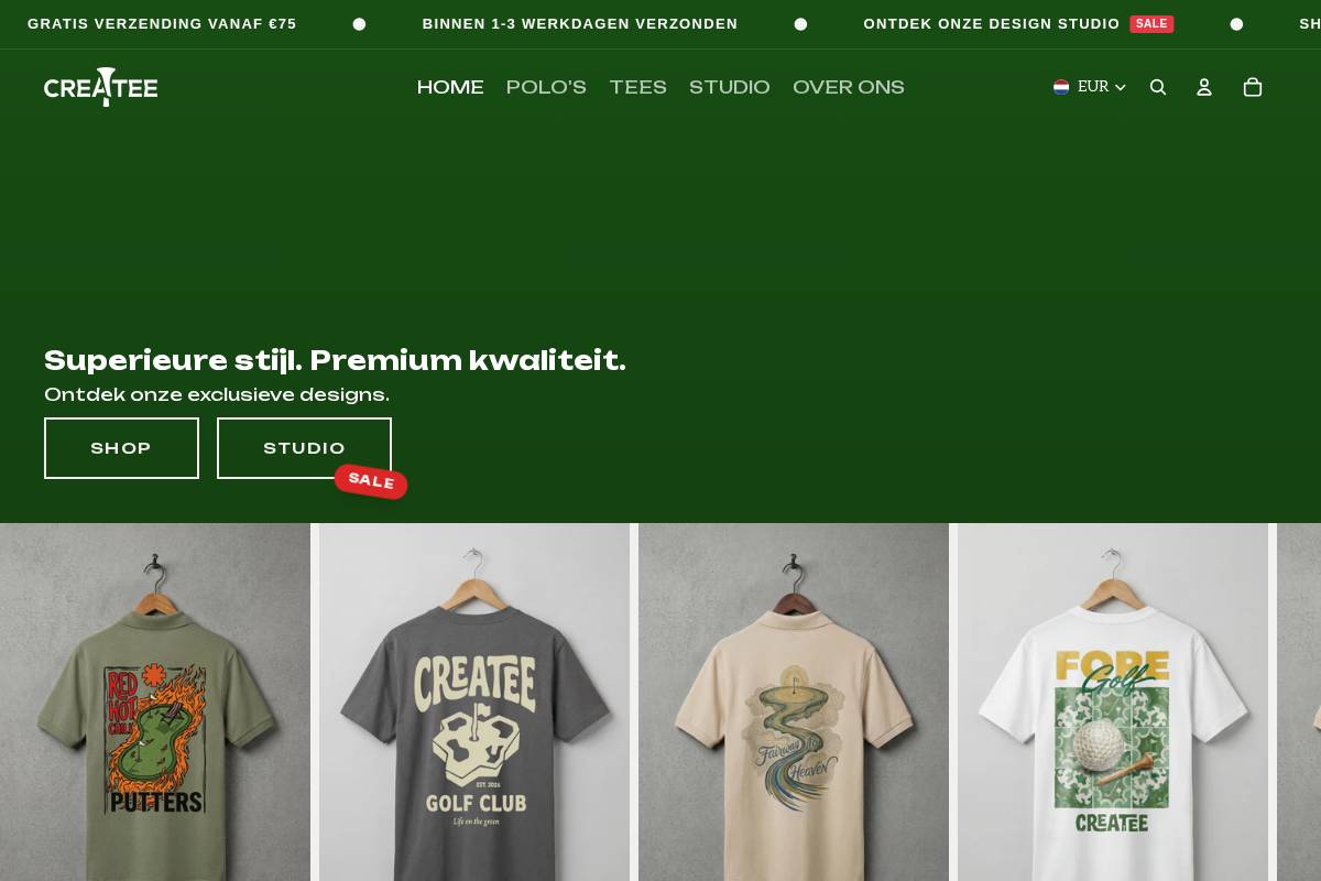 Createe homepage screenshot