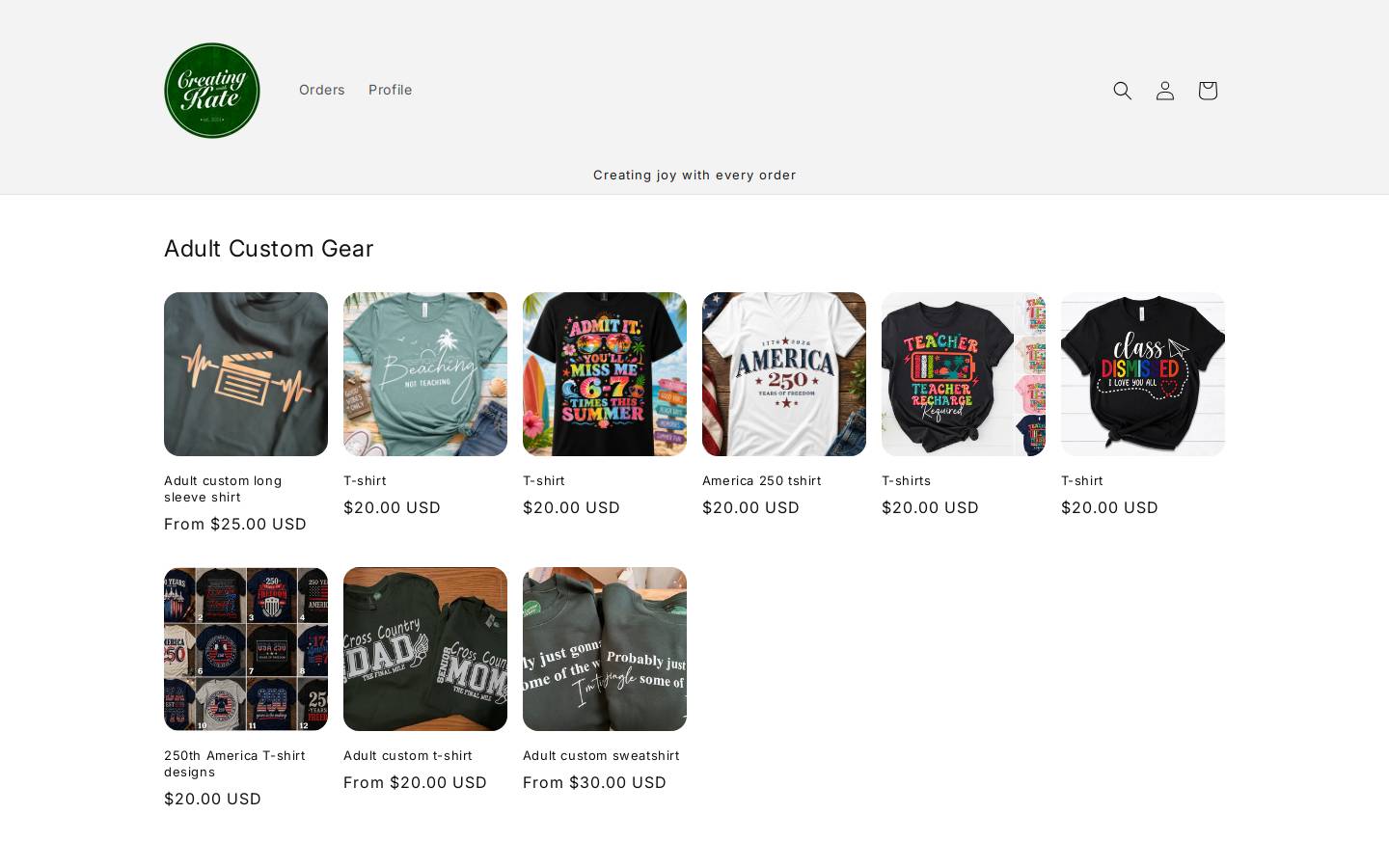creatingwithkate.com homepage screenshot