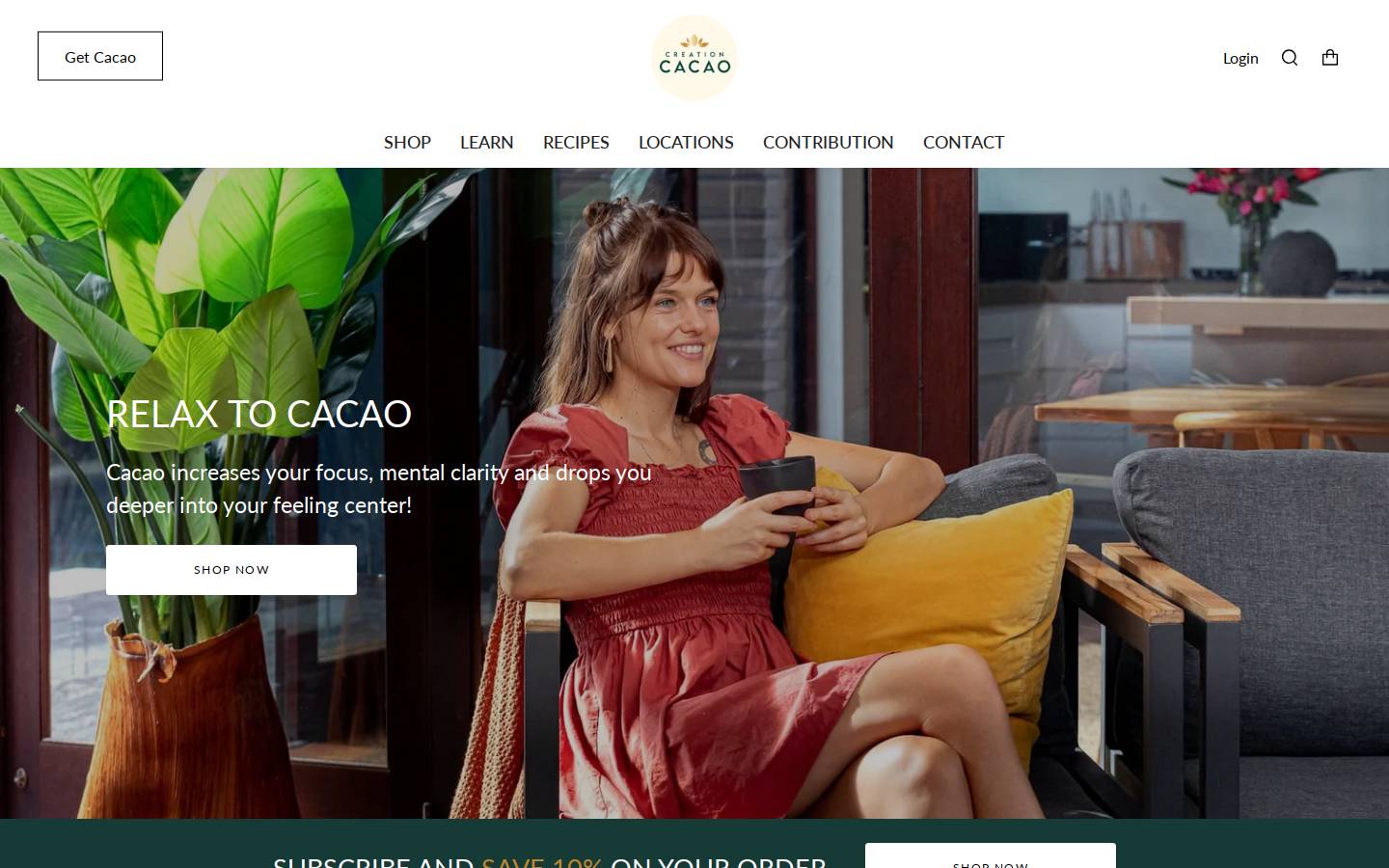 creationcacao.com homepage screenshot