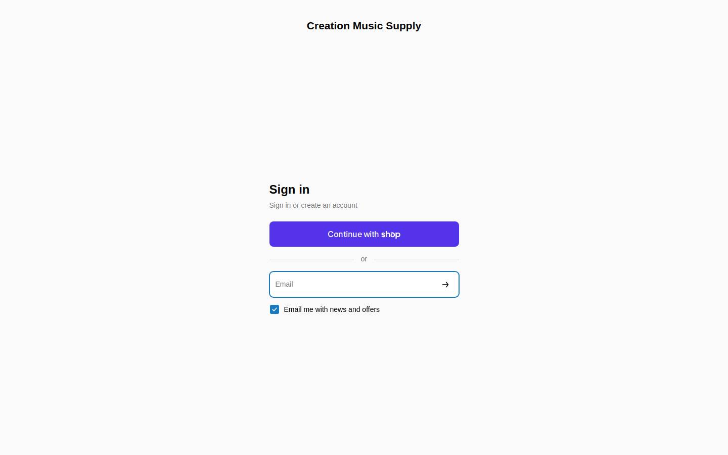 creationmusicsupply.com homepage screenshot