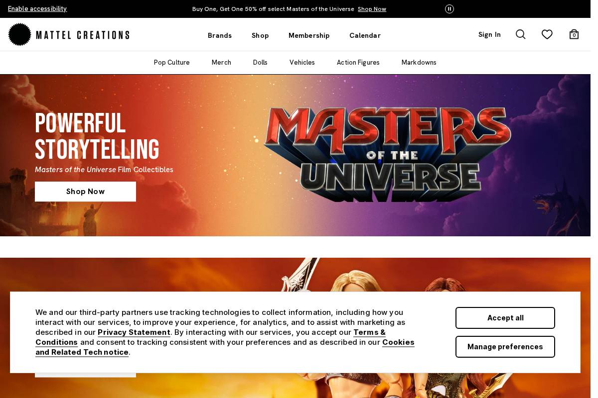 Mattel homepage screenshot