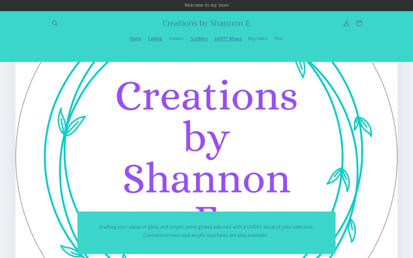 creationsbyshannone.com homepage screenshot