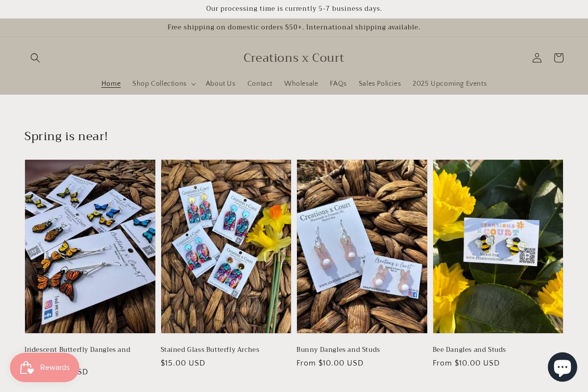 creationsxcourt.com homepage screenshot