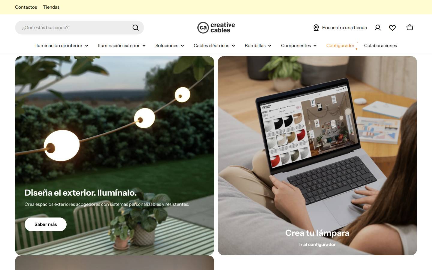 Creative Cables homepage screenshot