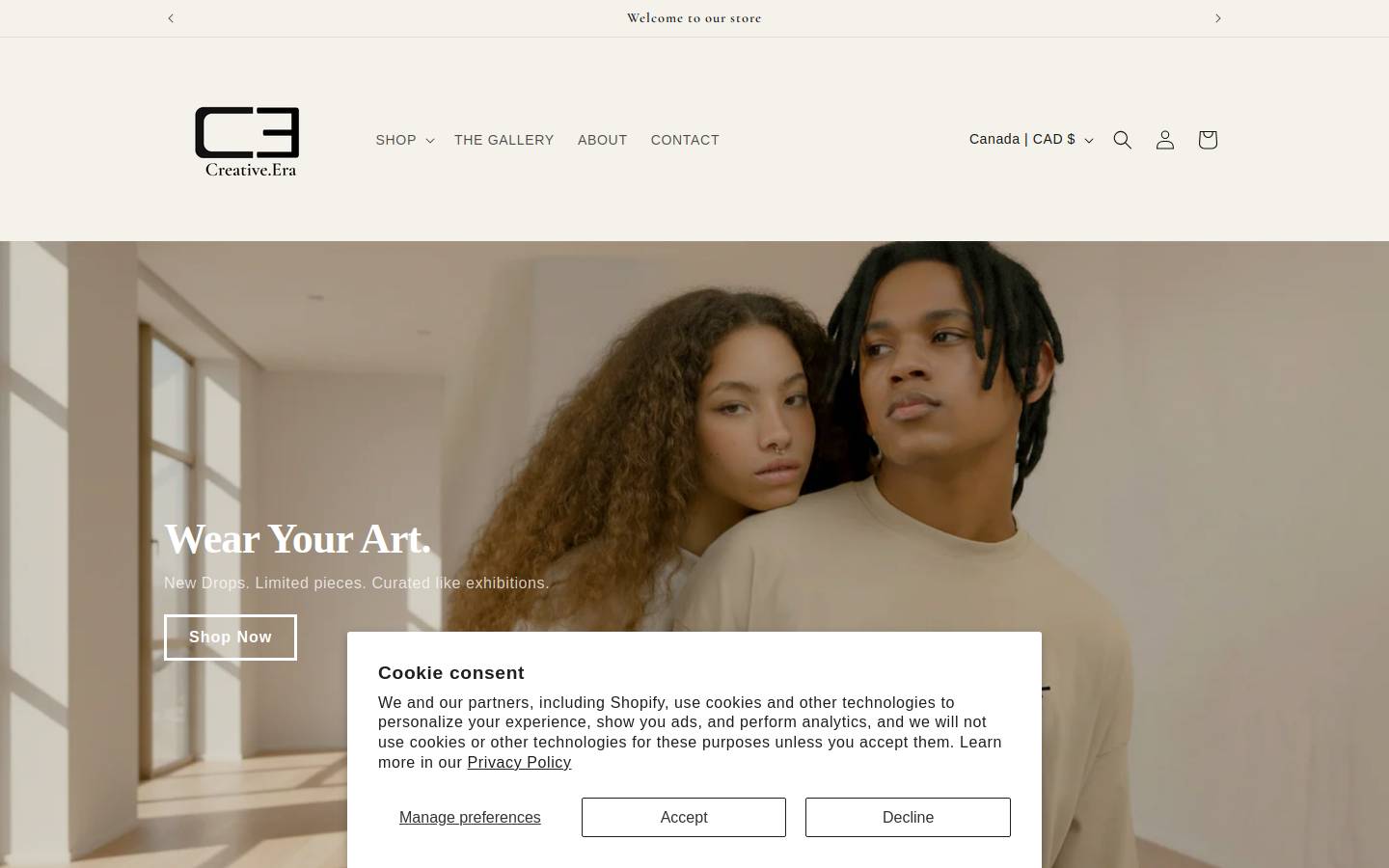 creative-era.shop homepage screenshot