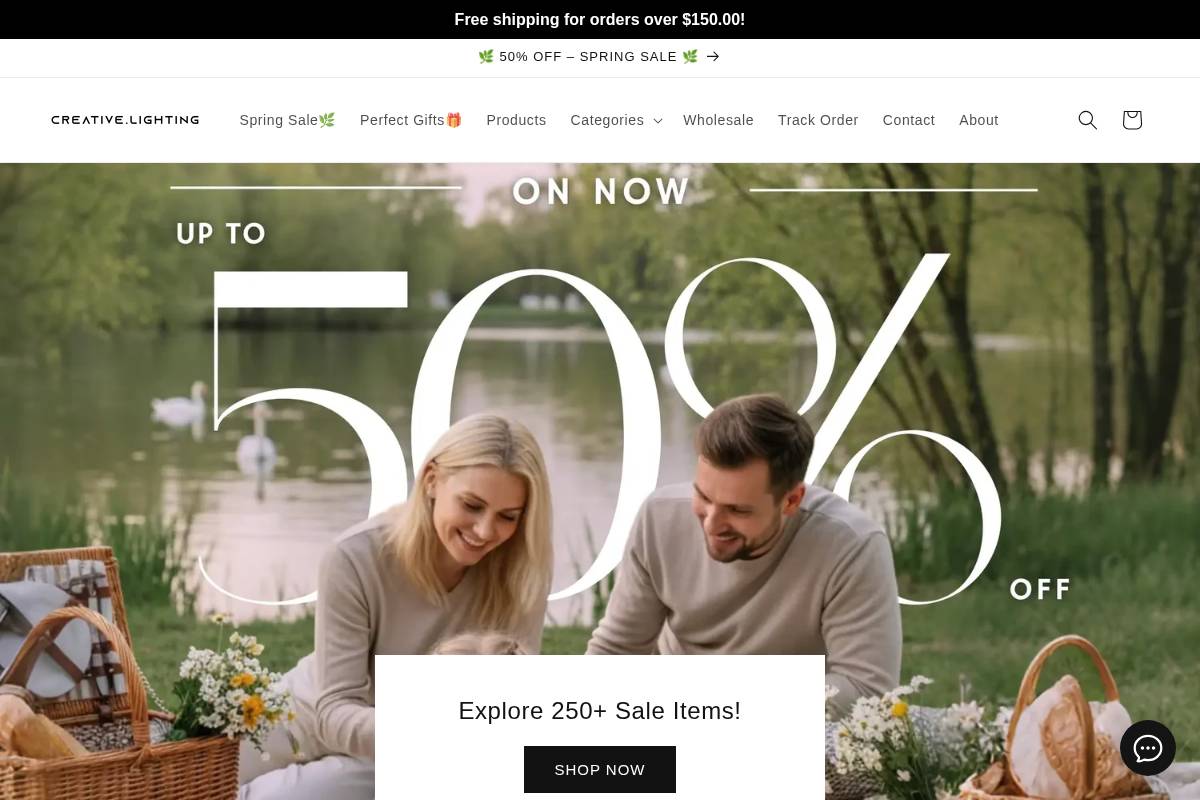 Creative.Lighting homepage screenshot