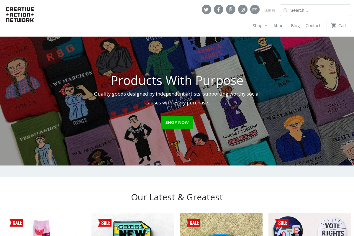 creativeaction.network homepage screenshot