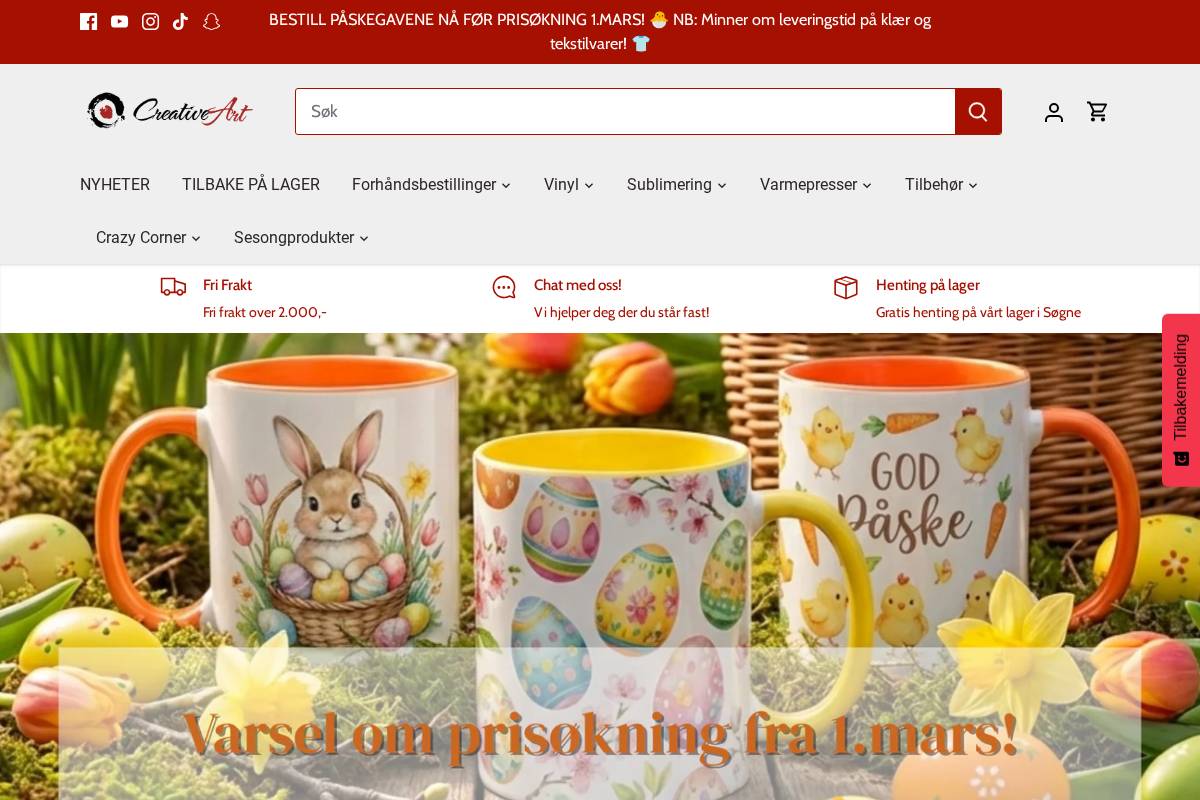 Creativeart homepage screenshot