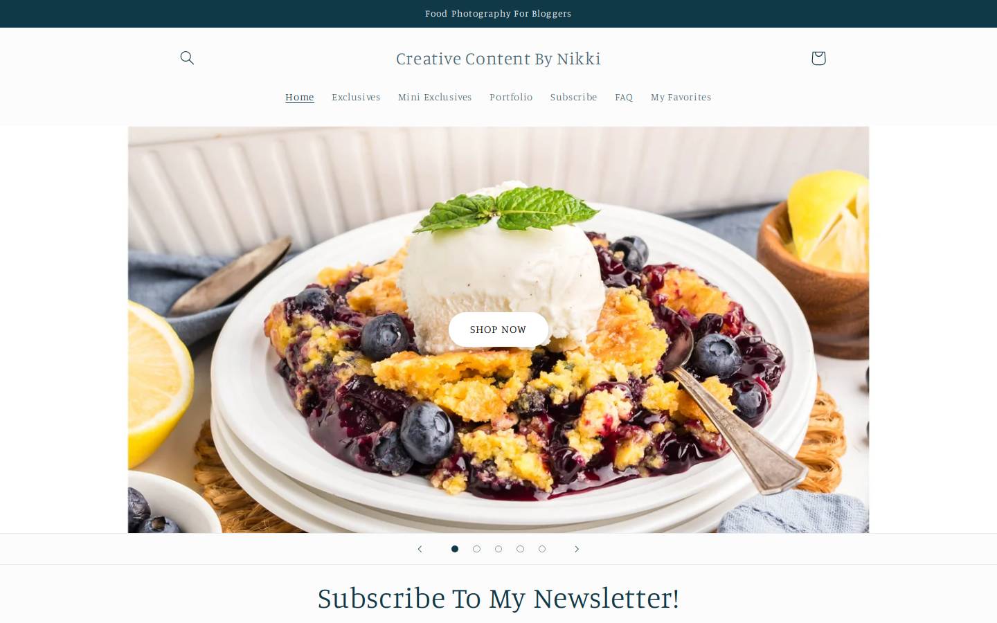 creativecontentbynikki.com homepage screenshot