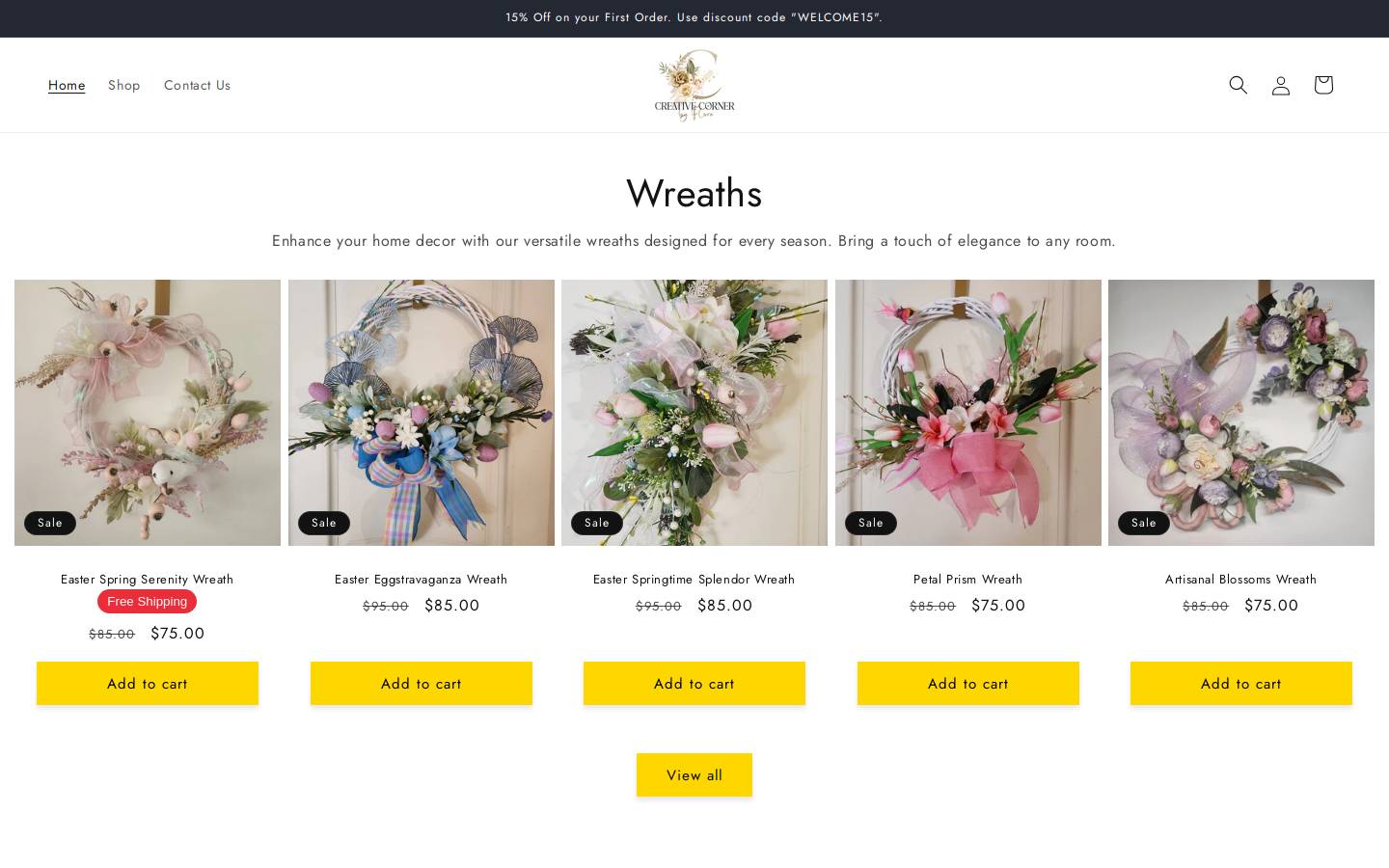 creativecornerbyflora.com homepage screenshot