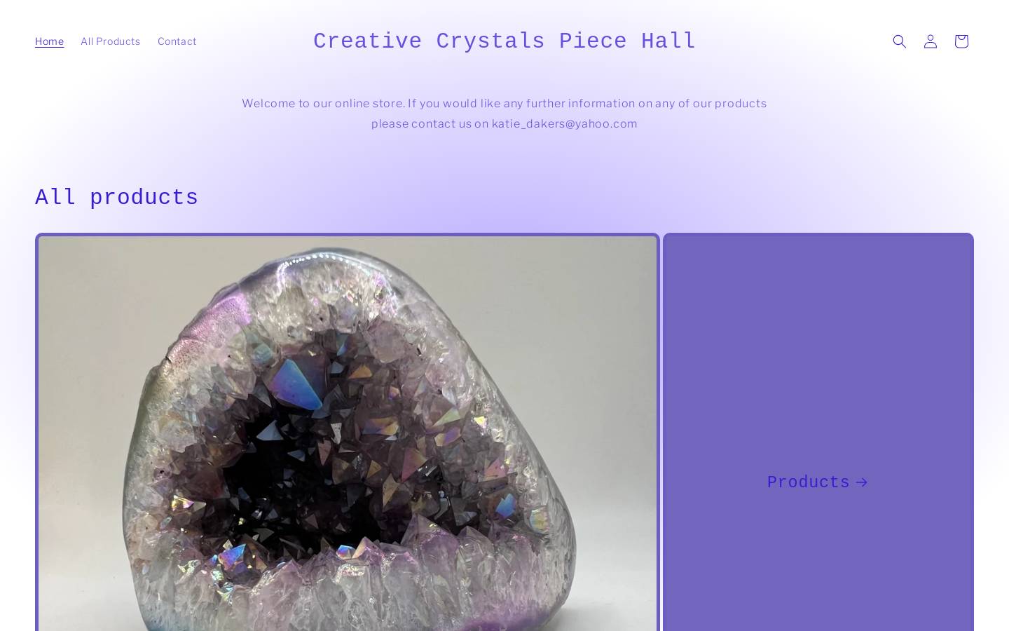 creativecrystals.co.uk homepage screenshot