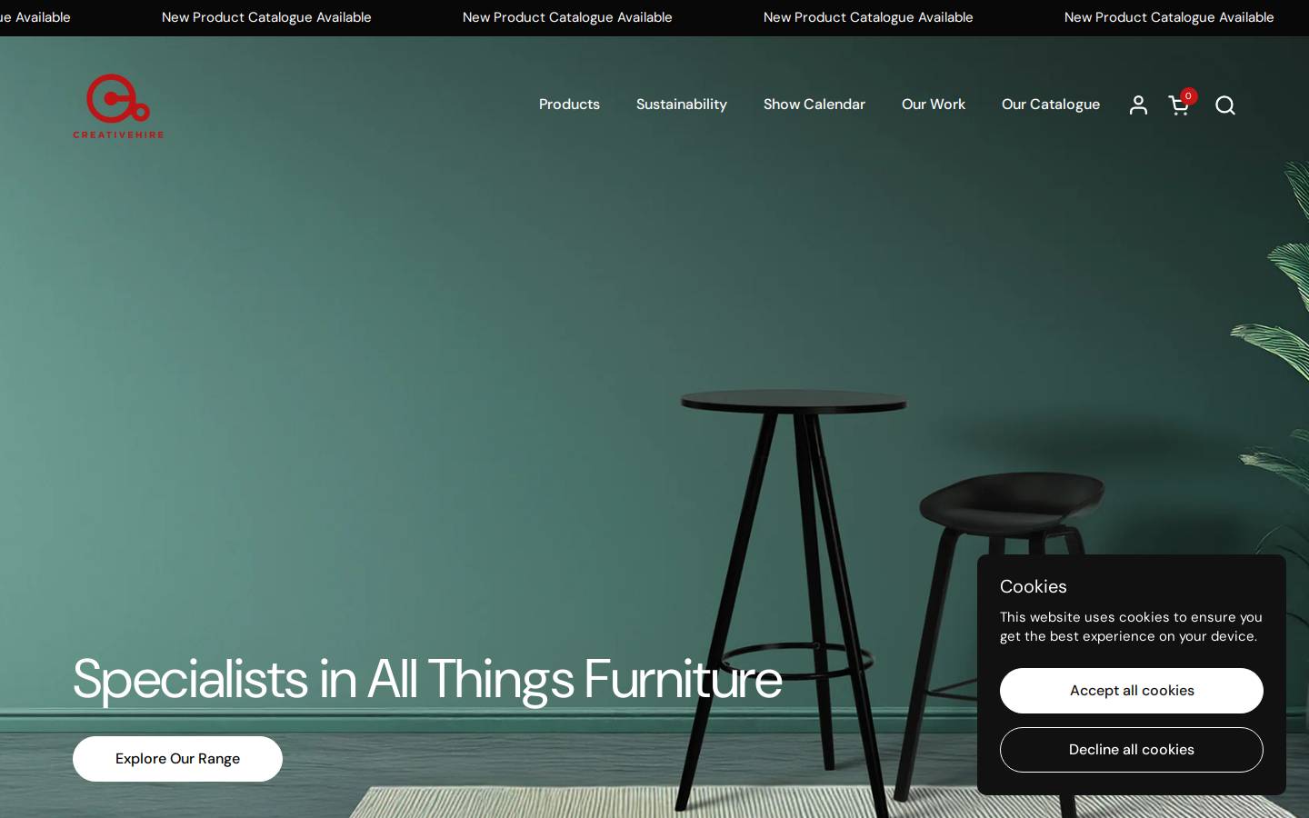 Creative Hire homepage screenshot