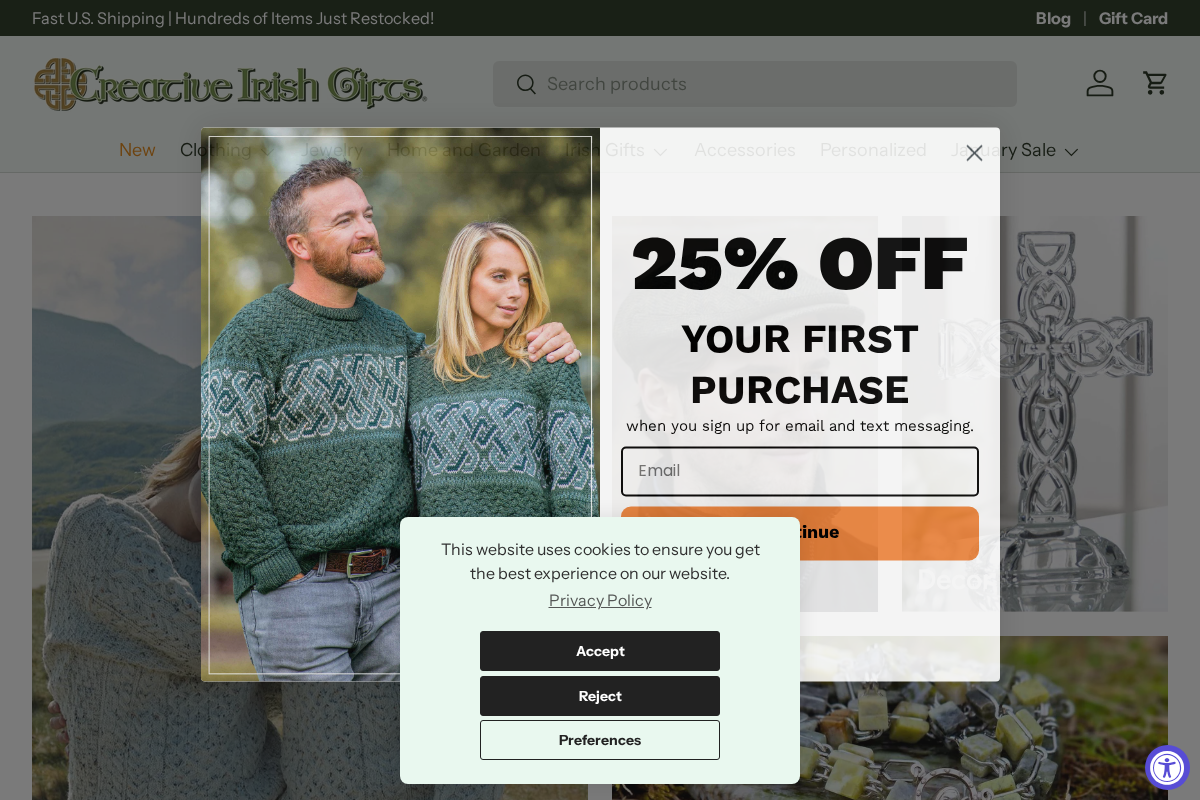 Creative Irish Gifts homepage screenshot