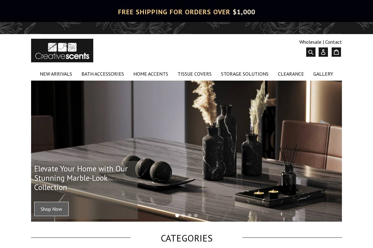 creativescents.com homepage screenshot