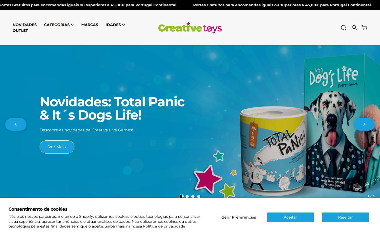 Creative Toys homepage screenshot