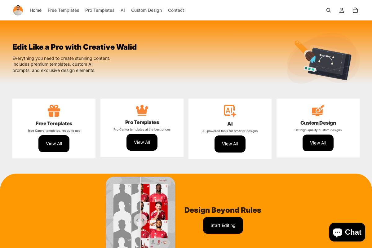 creativewalid.com homepage screenshot