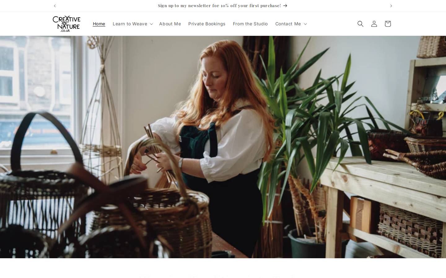 creativewithnature.co.uk homepage screenshot