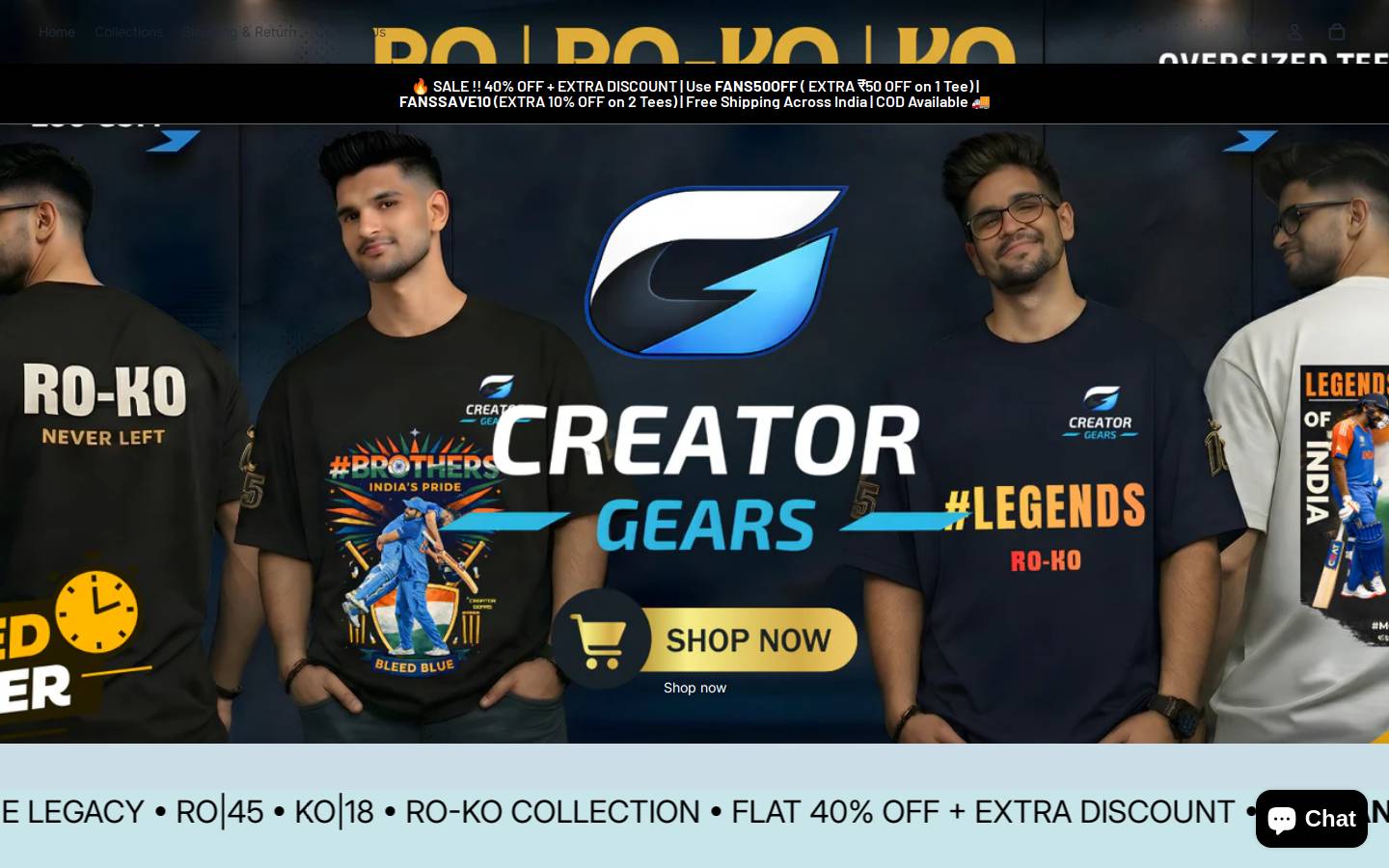 creatorgears.com homepage screenshot