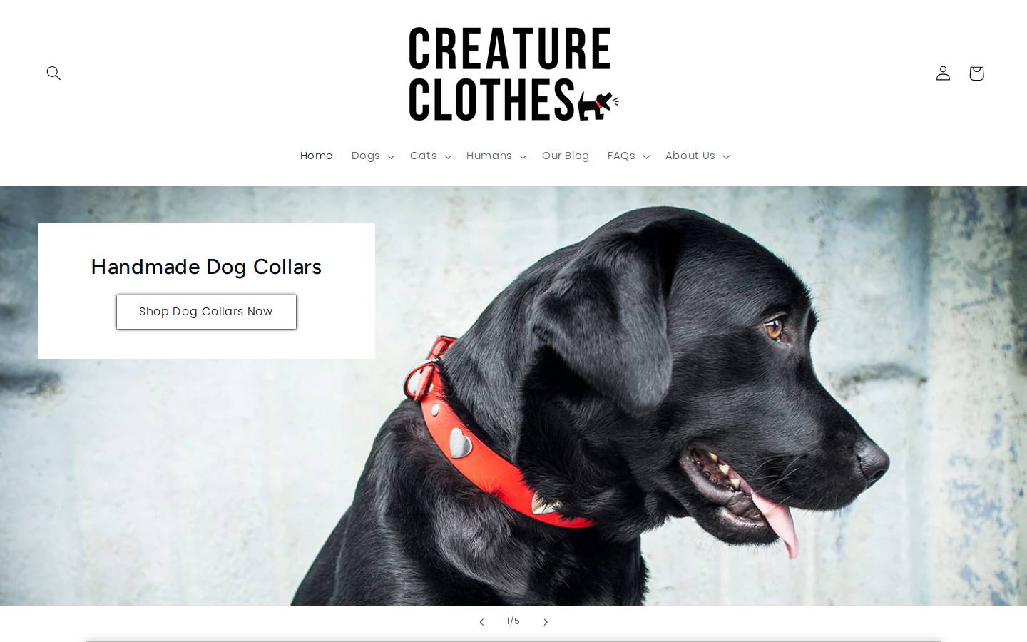 creatureclothes.com homepage screenshot