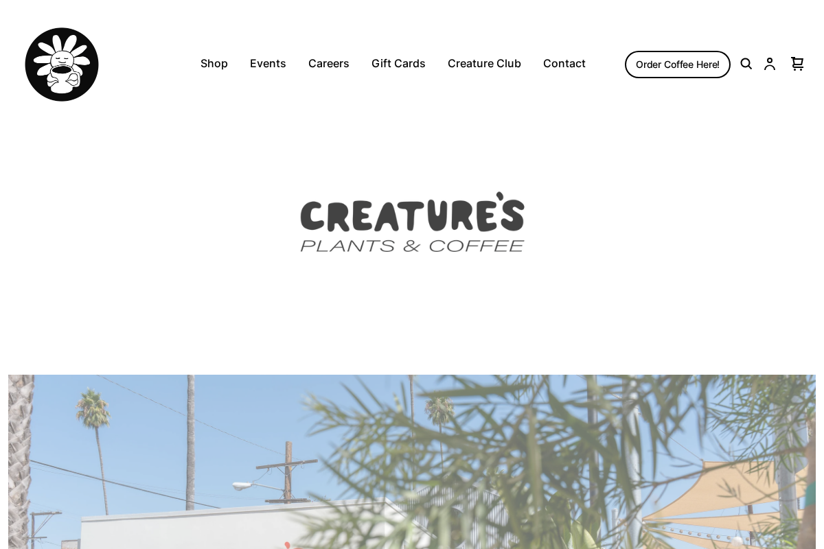 creatures-plants-coffee.com homepage screenshot