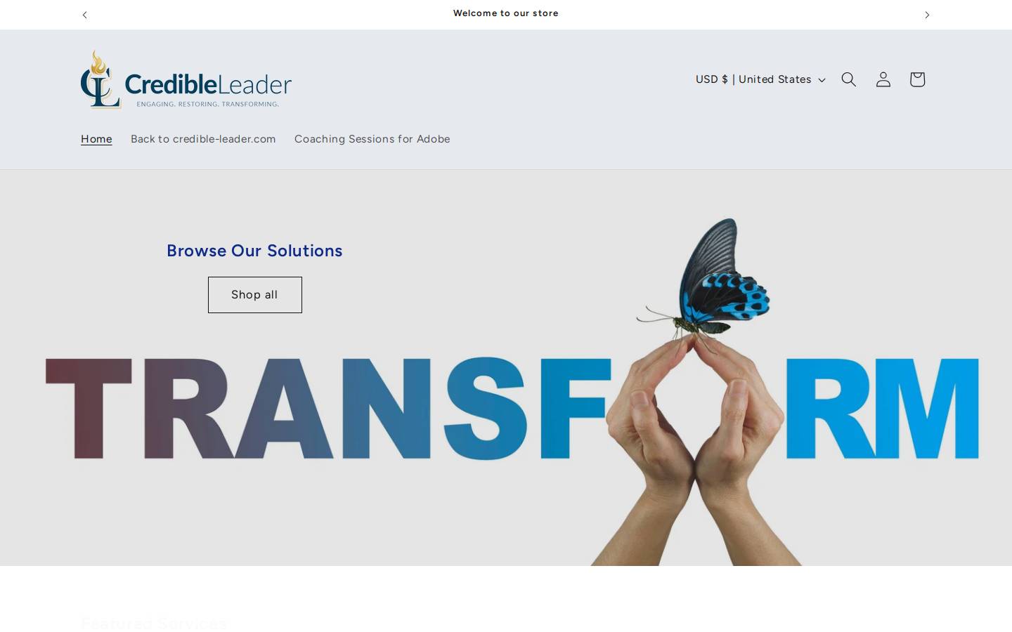 credible-leader.shop homepage screenshot