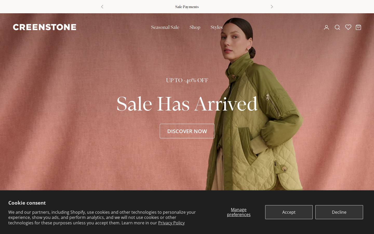 Creenstone homepage screenshot