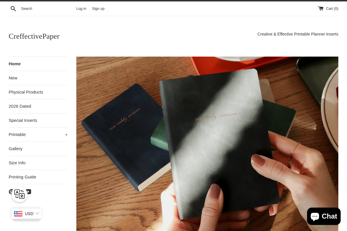 CreffectivePaper homepage screenshot