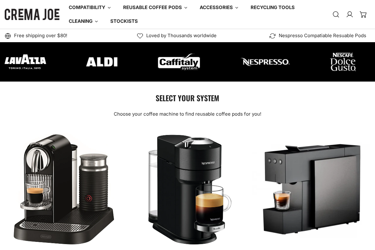 Crema Joe homepage screenshot