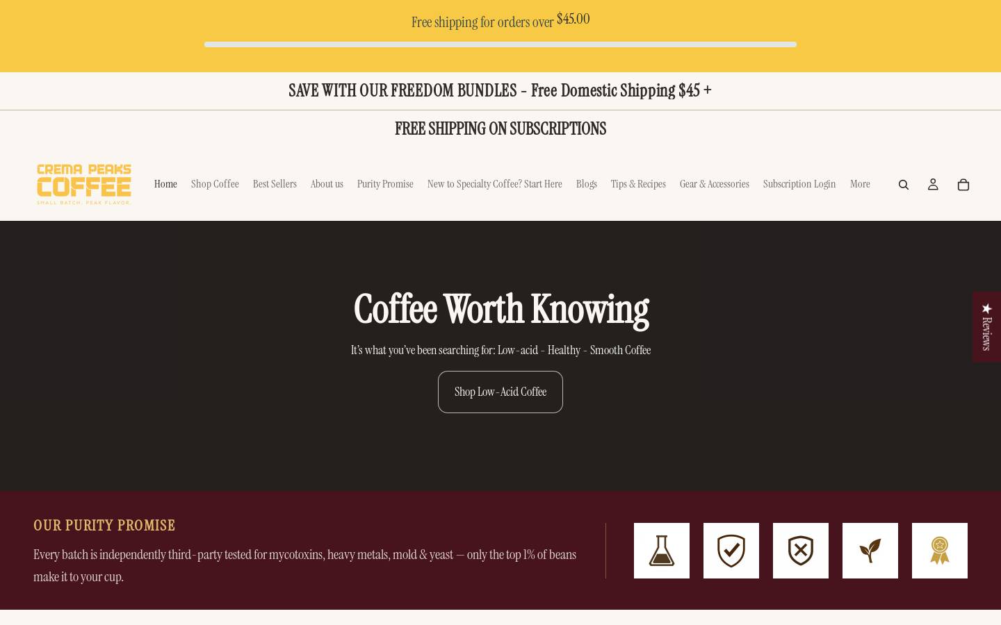 cremapeaks.com homepage screenshot