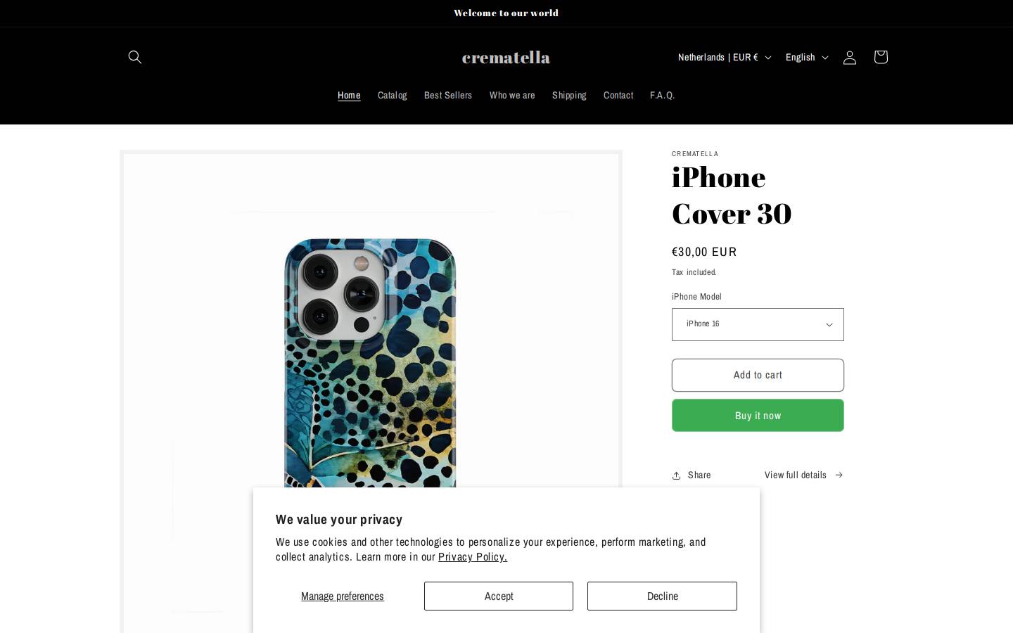 crematella.com homepage screenshot