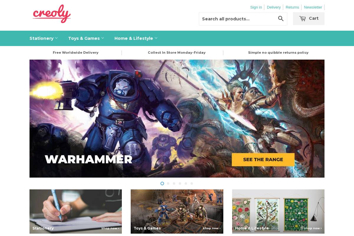 Creoly homepage screenshot