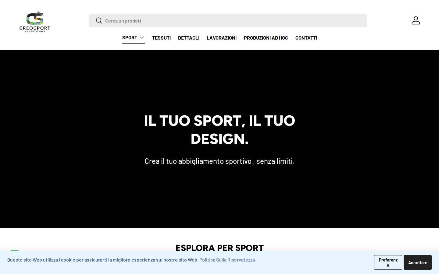 creosport.it homepage screenshot