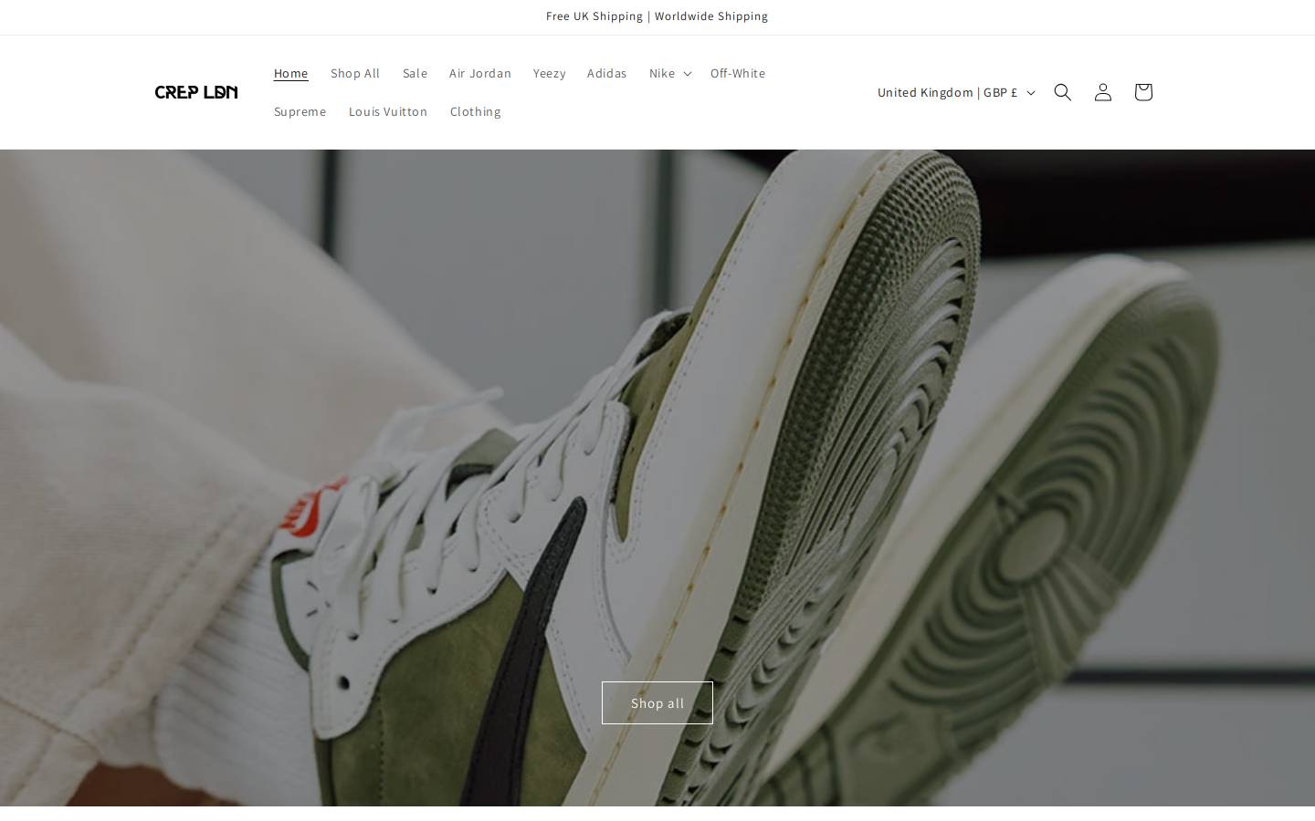 Crep LDN homepage screenshot