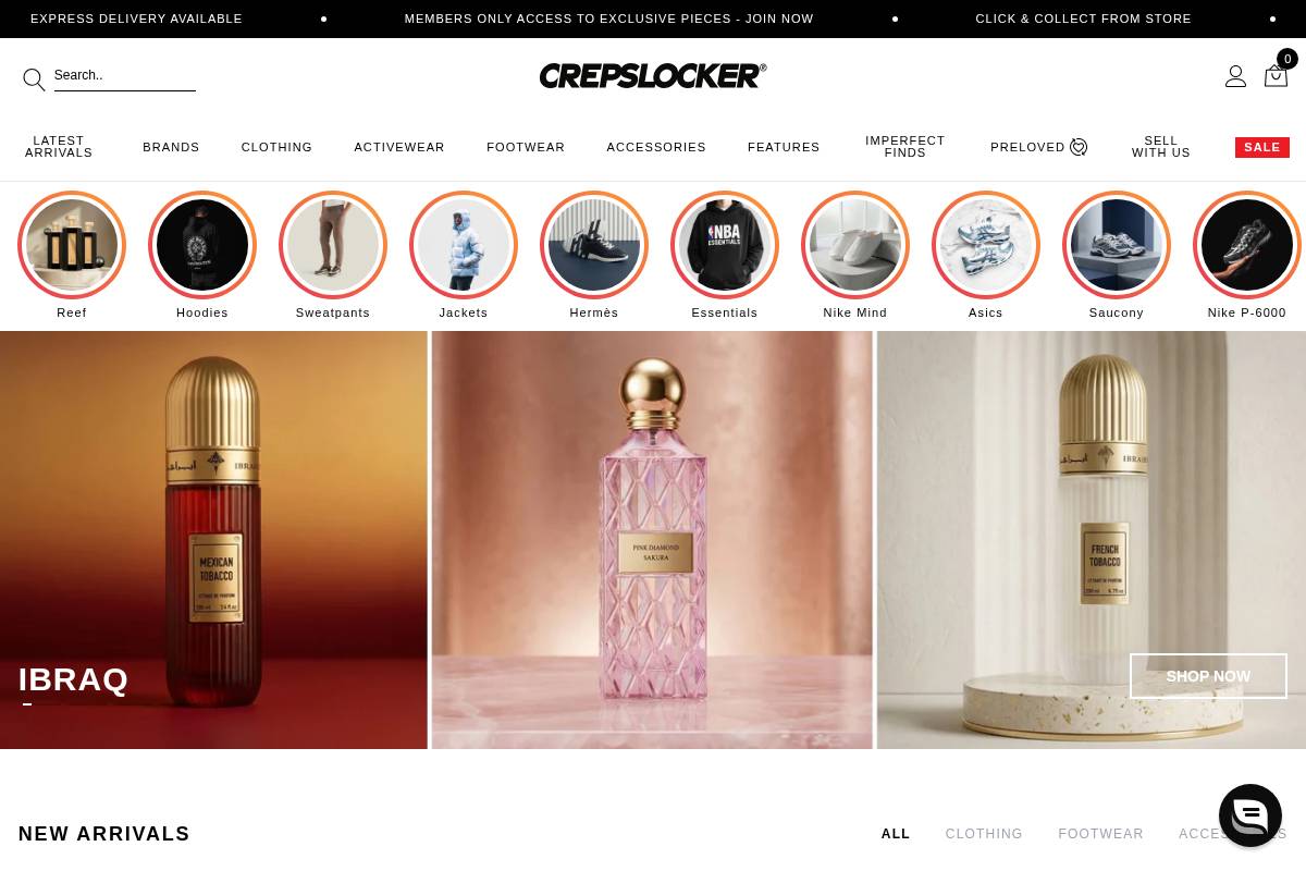 Crepslocker homepage screenshot