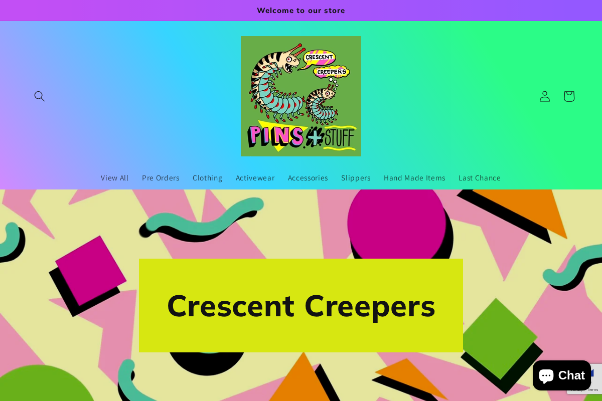 CrescentCreepersshop homepage screenshot