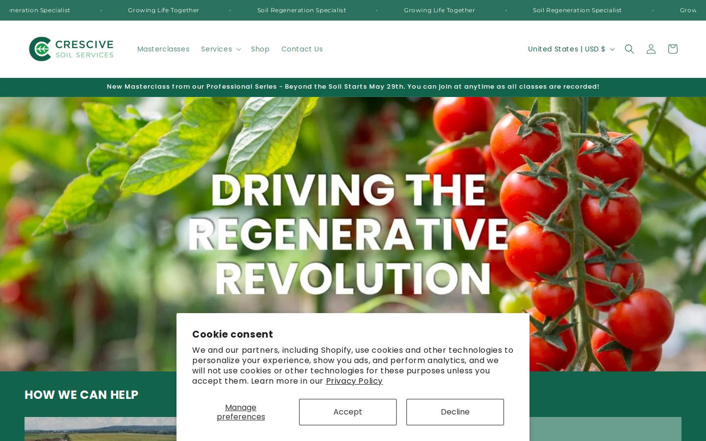 crescivesoil.org homepage screenshot