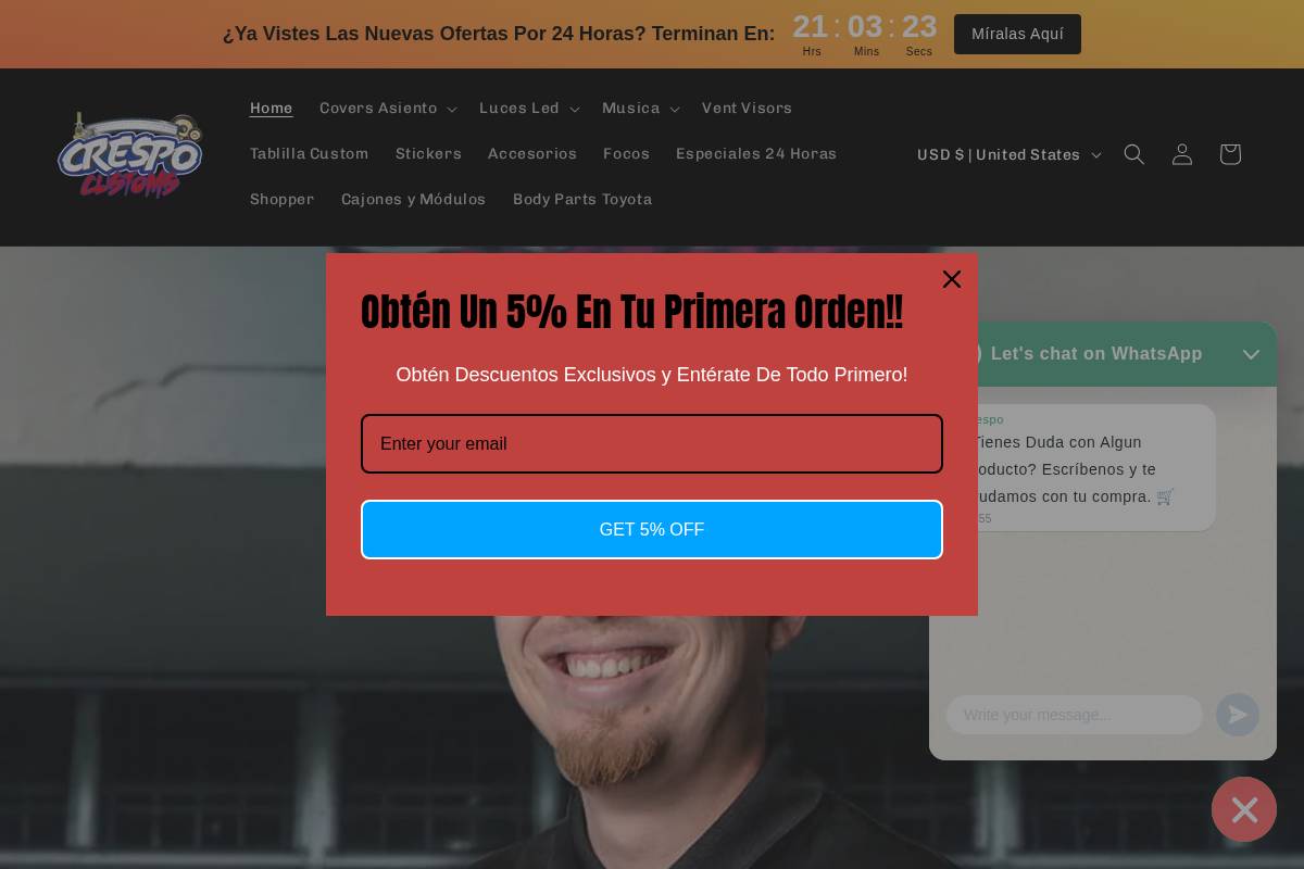 crespocustoms.com homepage screenshot