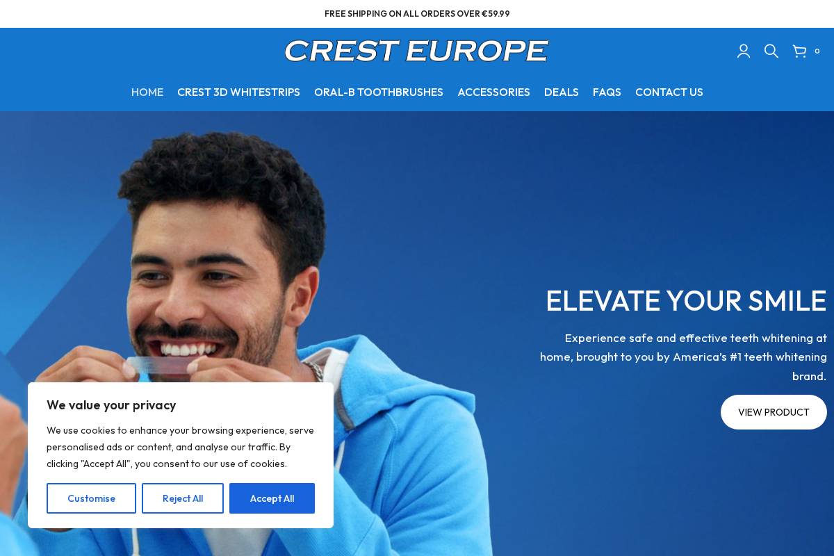 Crest Europe homepage screenshot
