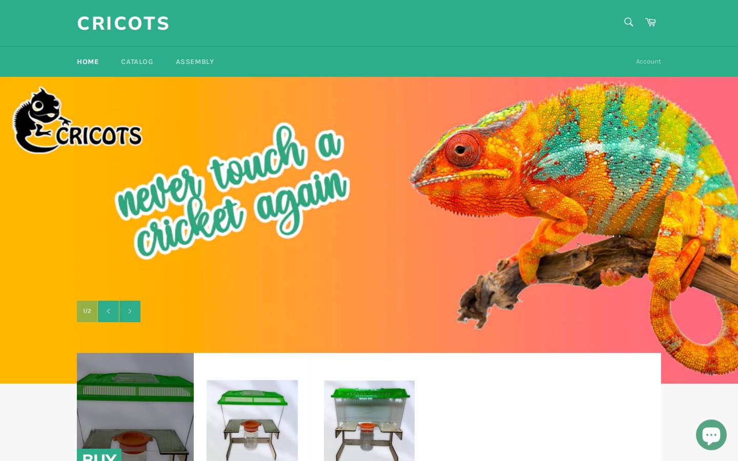 cricots.com homepage screenshot
