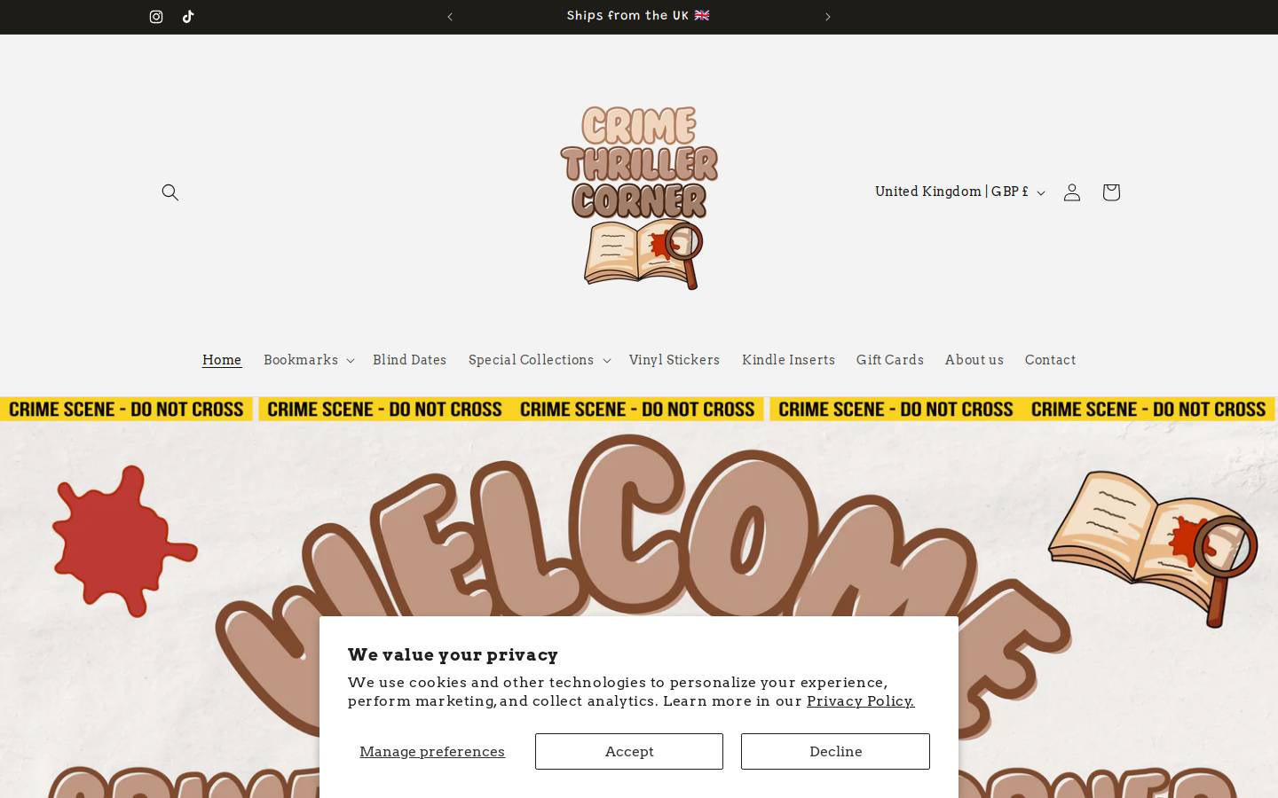 crimethrillercorner.com homepage screenshot