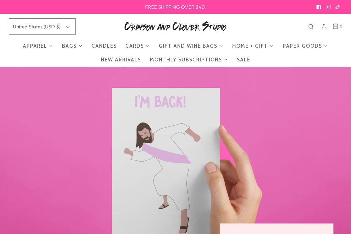 crimsonandcloverstudio.com homepage screenshot