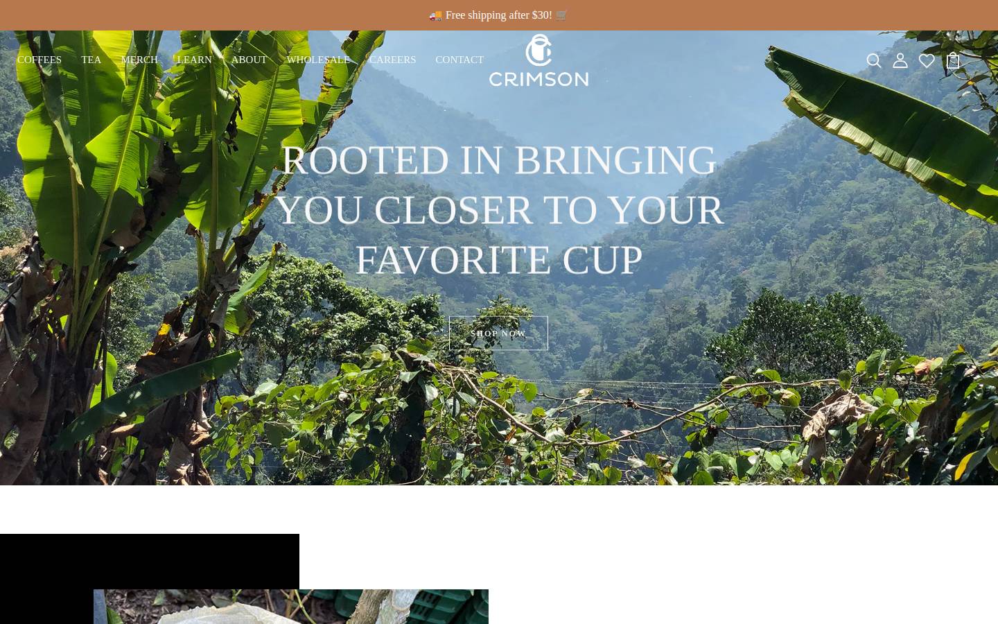 crimsoncoffee.com homepage screenshot