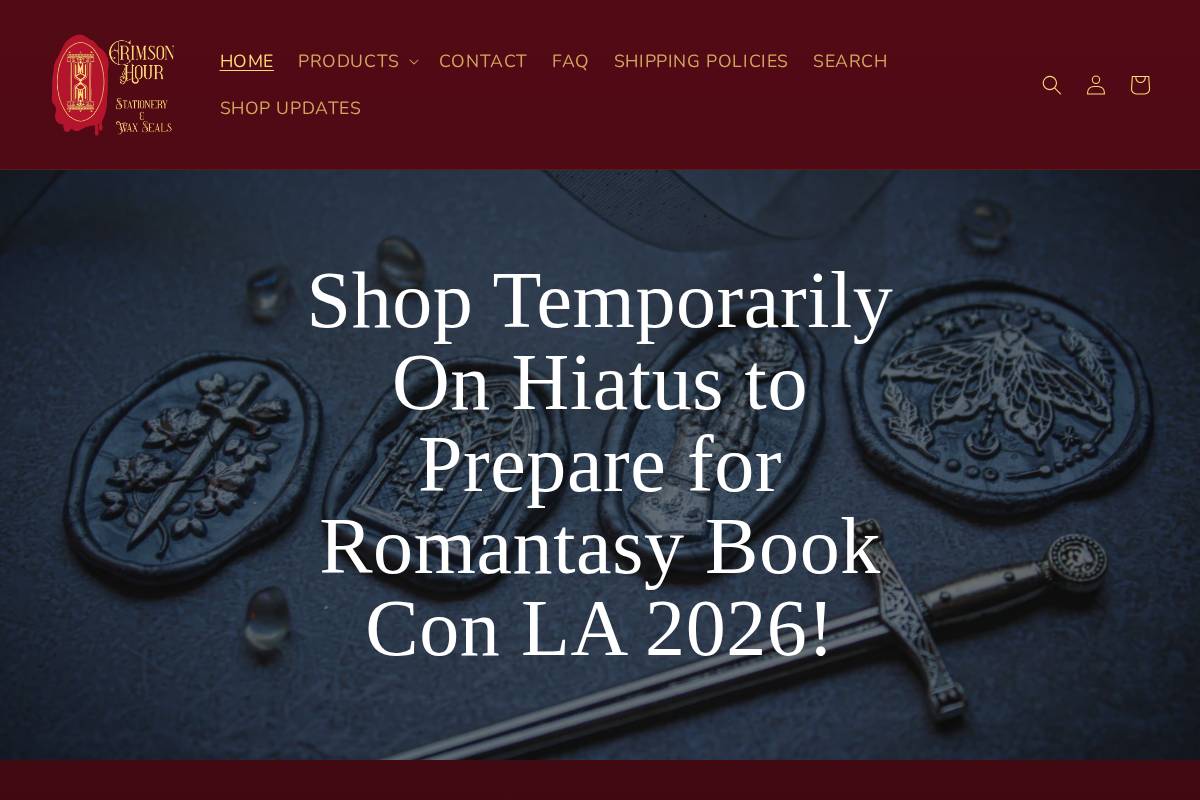 crimsonhour.com homepage screenshot