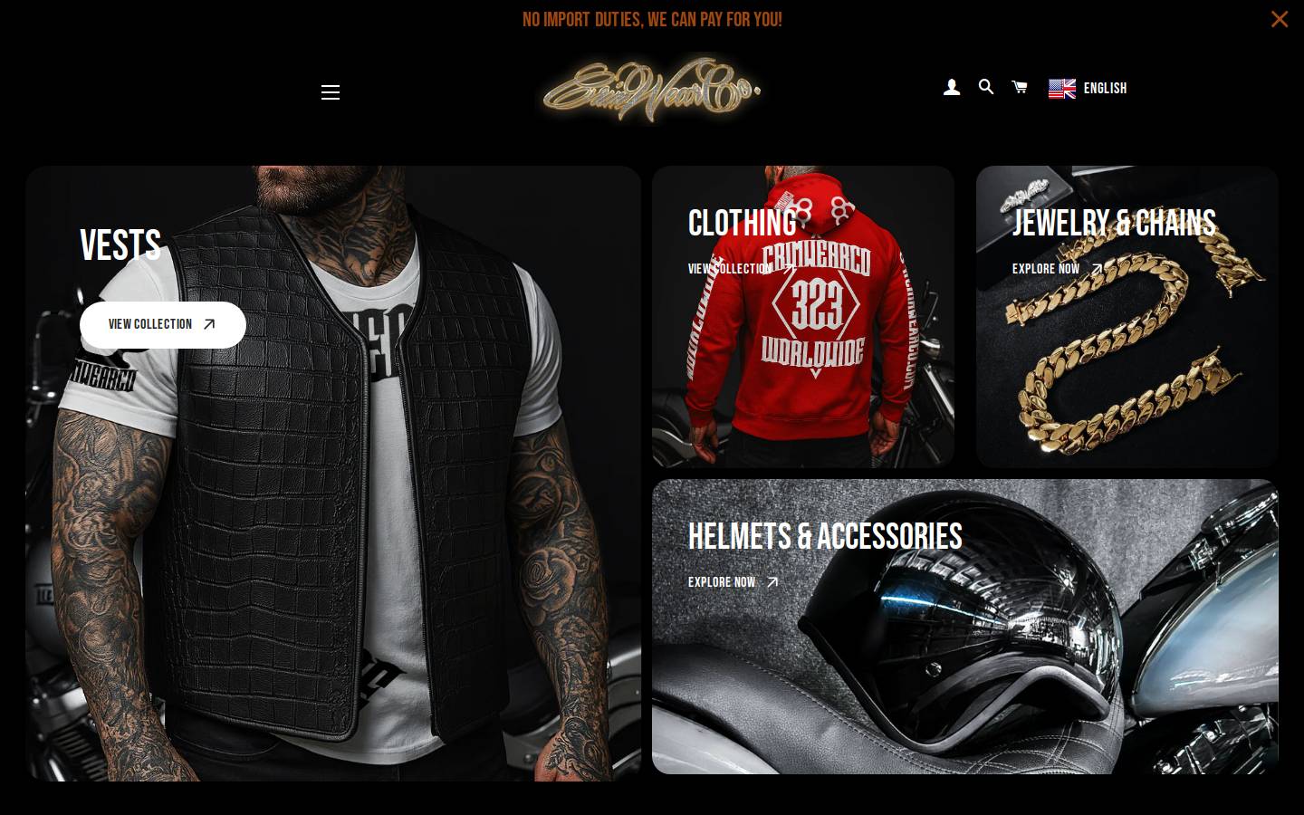 crimwearco.com homepage screenshot