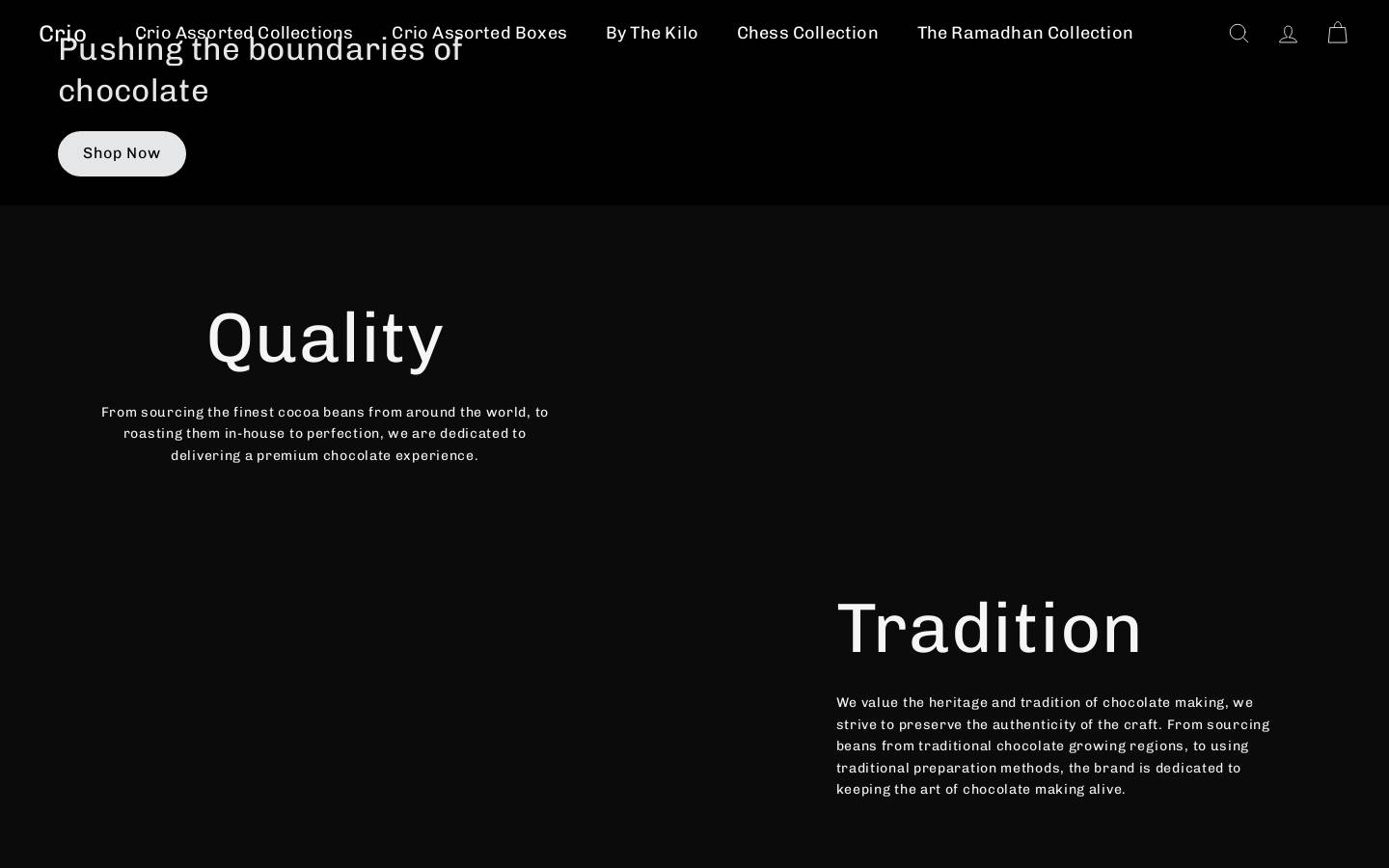 criochocolates.com homepage screenshot