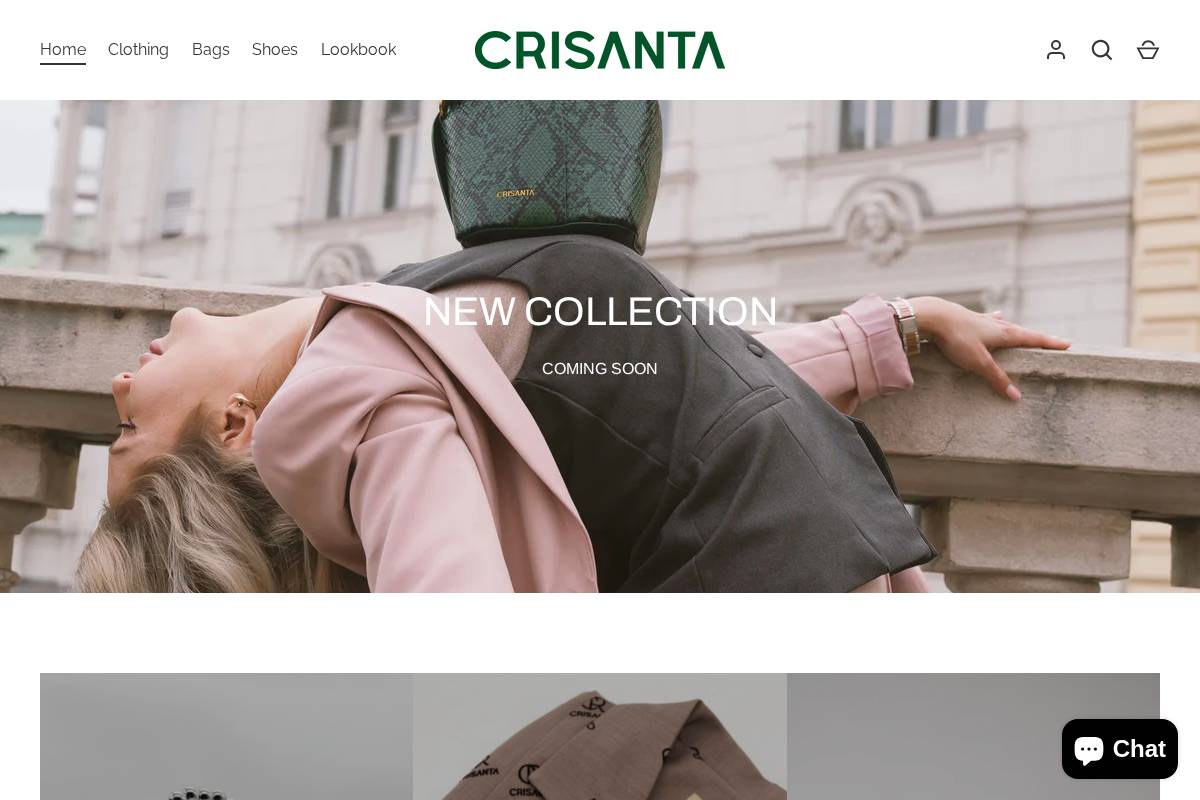 crisantastore.com homepage screenshot